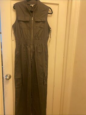 Sincerely Jules Sleeveless Zip-Front Jumpsuit in Deep Brown